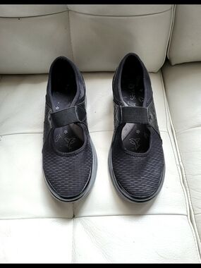 Women's Bzees Black Mary Jane Slip-On Shoes